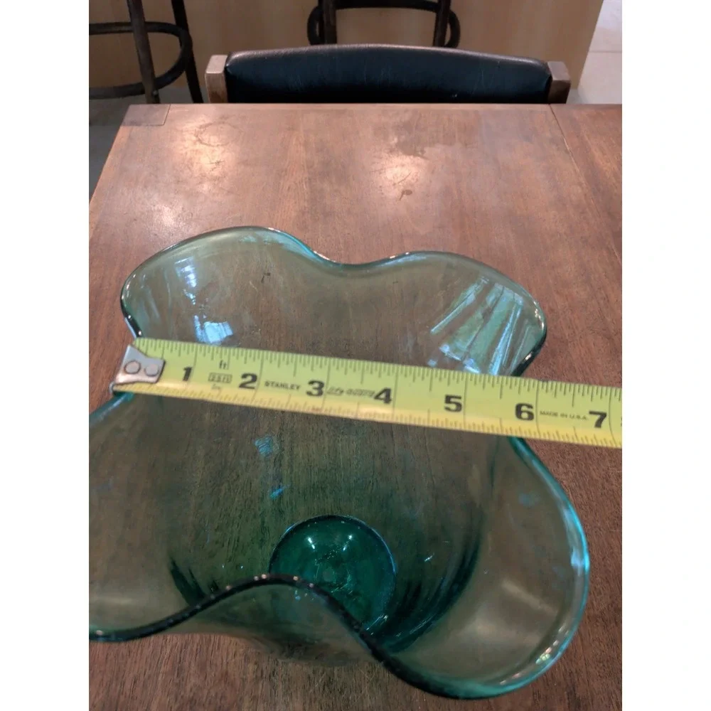 Green / Turquoise Vintage Hand Blown Blenko Vase #404, ~8.5
